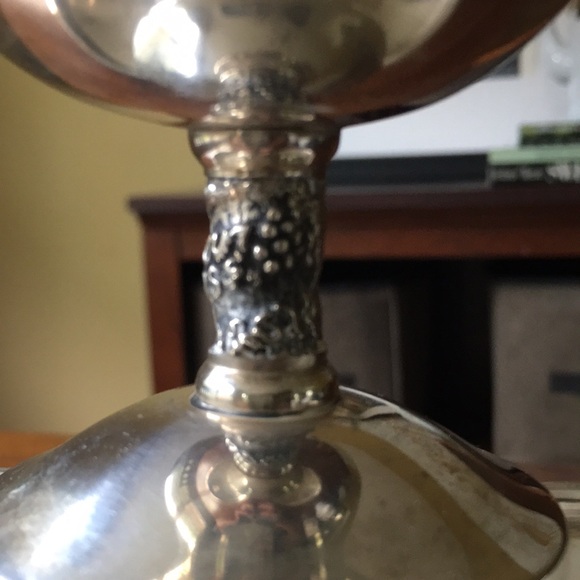 ROMA S.L. Silver Plated Wine Goblets Grape Leaf Motif Made in Spain ( Set of 3 ) - Picture 10 of 13